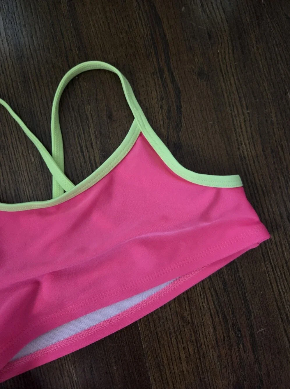 New Cat & Jack Girls Small Pink/Yellow Tankini Swim Suit